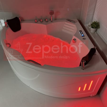 Wanna z hydromasażem C-3088 narożna 150cmx150cmx59cm chromoterapia podgrzewacz