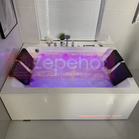 Wanna z hydromasażem C-505 2+2 prostokątna 170cmx120cmx59cm WODOSPAD chromoterapia