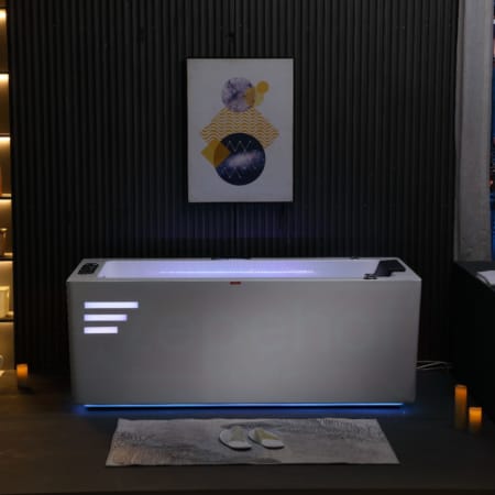 Wanna z hydromasażem EB-033 prostokątna 170cmx90cmx60cm Wodospad +Ambiente z podgrzewaczem