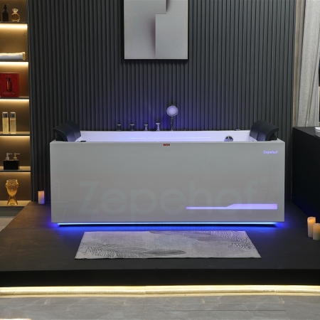 Wanna z hydromasażem EB-100 prostokątna 180cmx120cmx66cm Wodospad LED x 2+Ambiente z podgrzewaczem+pilot