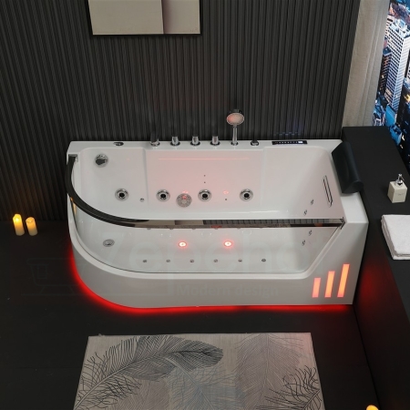 Wanna z hydromasażem EB-373 L prostokątna 166cmx81cmx63cm lewa